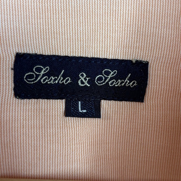 Short sleeves Shirt Mens large Cotton Linen Button Down Pink Casual - Picture 3 of 8